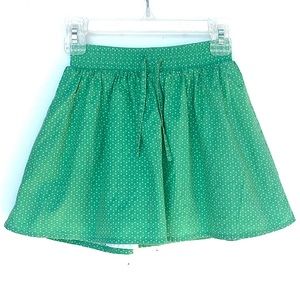 OLD NAVY Girl's 4T Circle Printed Skirt Elastic Waist Tie Lined Cotton Green